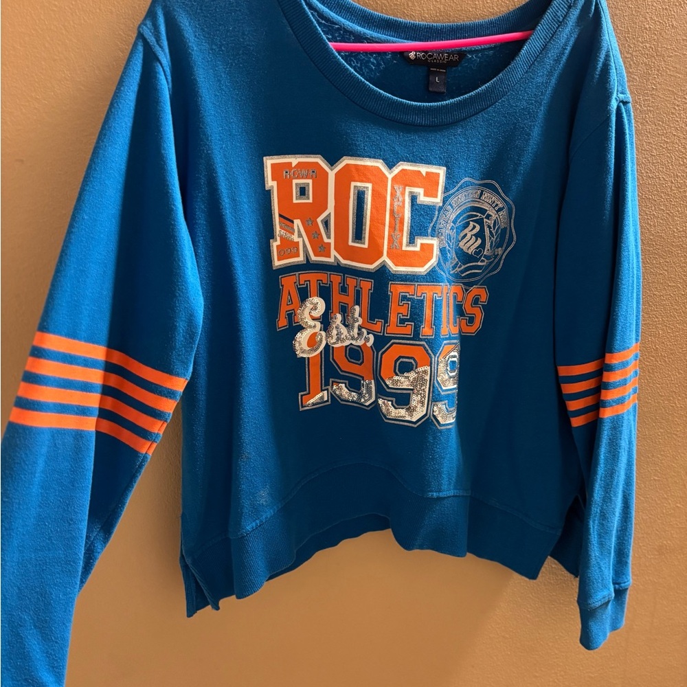 Rocawear Blue Off-the-Shoulder Sweater